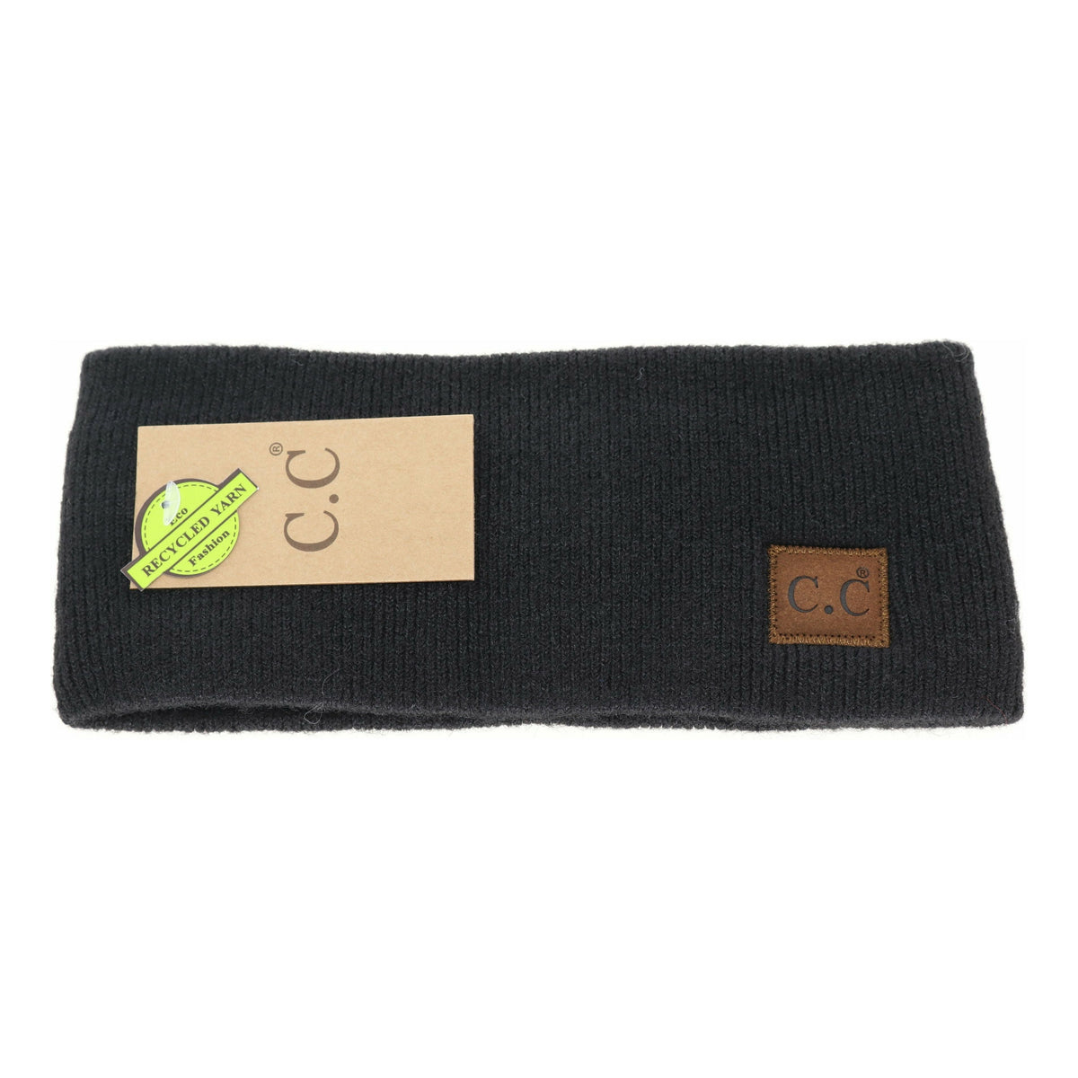 Soft Ribbed Leather Patch C.C. Head Wrap HW9021