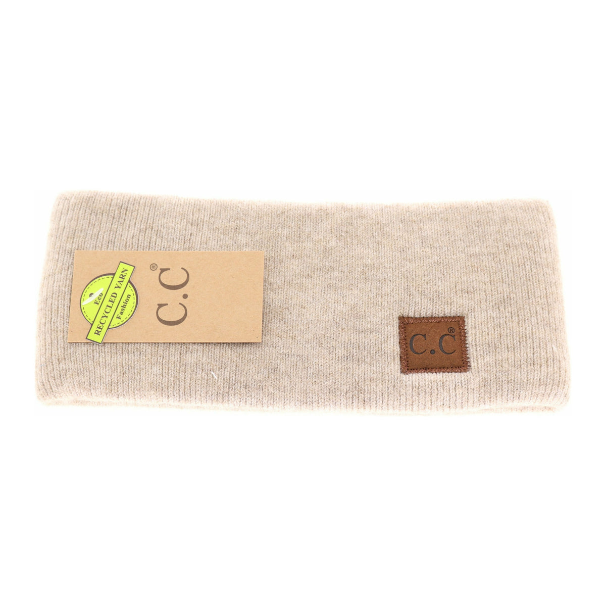 Soft Ribbed Leather Patch C.C. Head Wrap HW9021