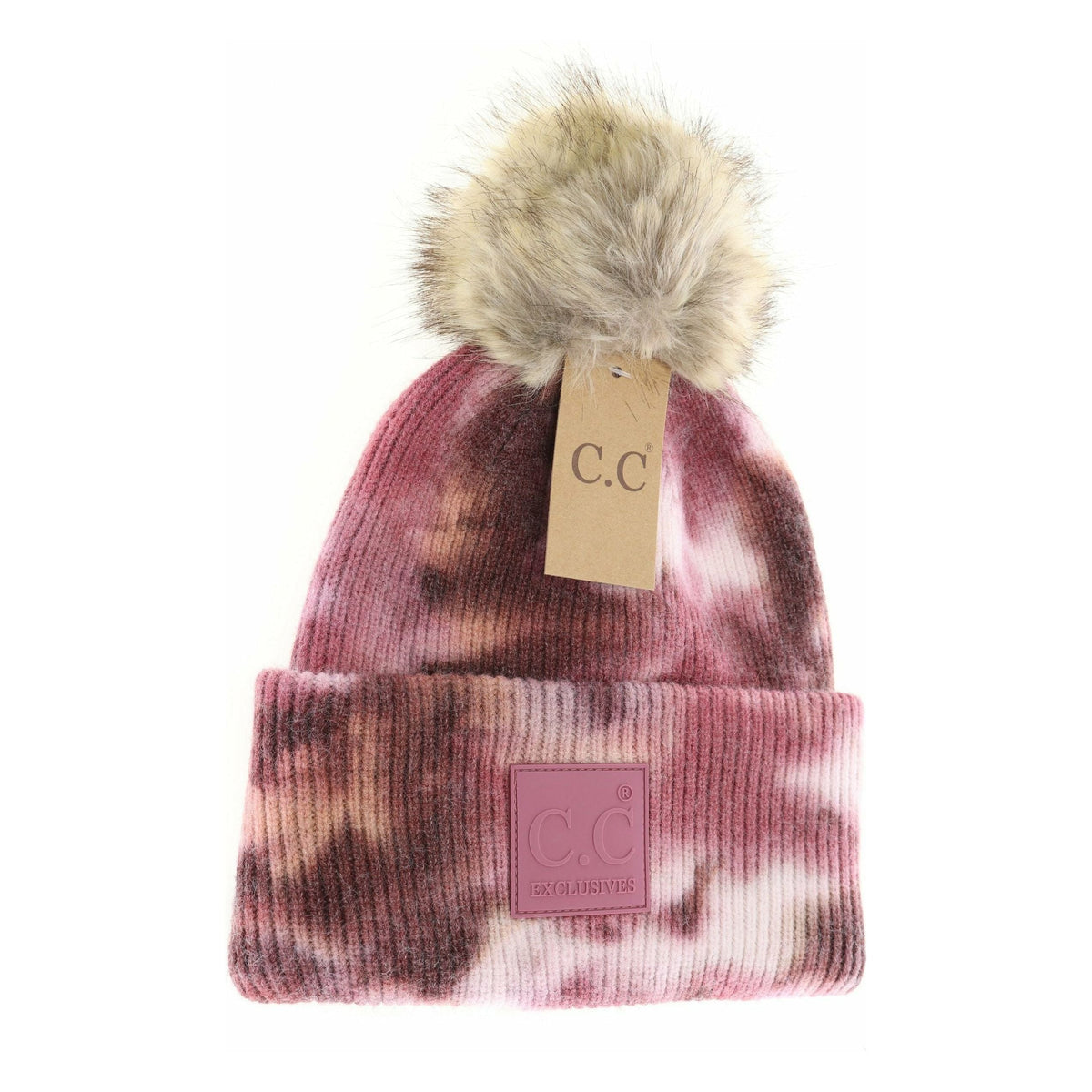 Tie Dye Fur Pom C.C Beanie HAT7380POM