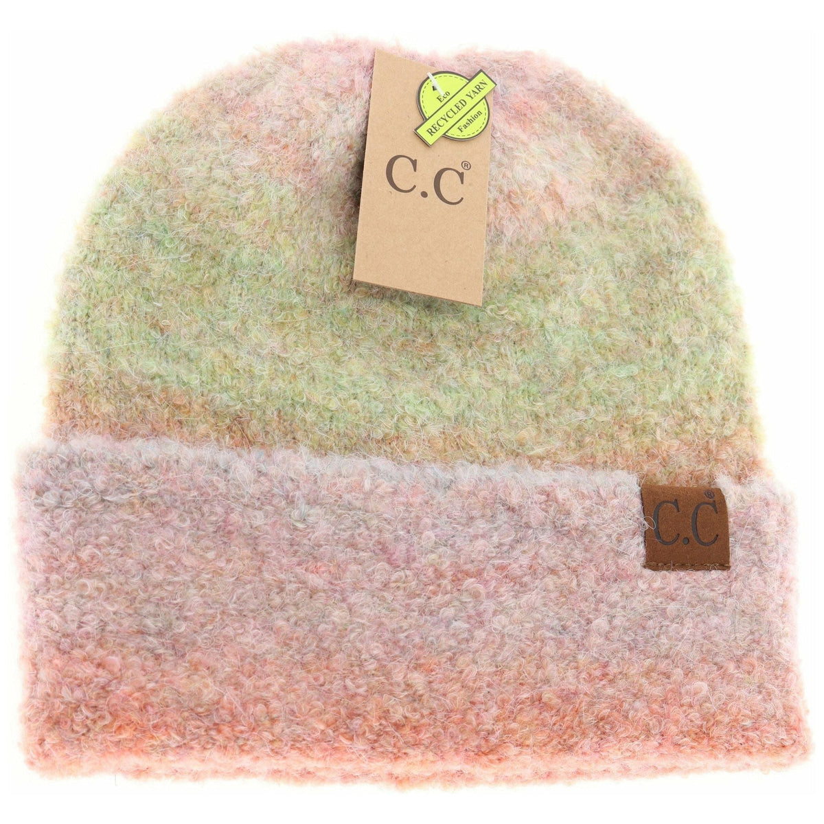 Multi-colored Slouchy Mohair Cuffed C.C Beanie HAT2082