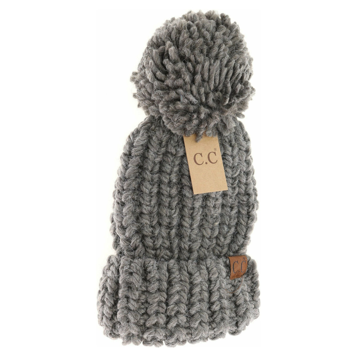Chunky Knit Yarn Pom C.C Beanie HAT2085