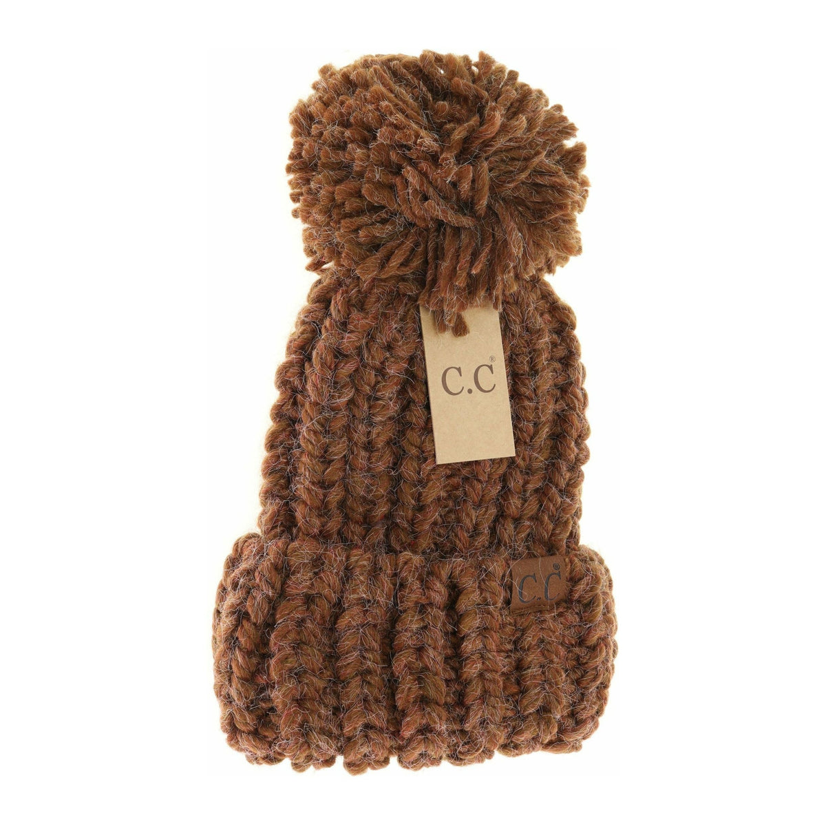 Chunky Knit Yarn Pom C.C Beanie HAT2085