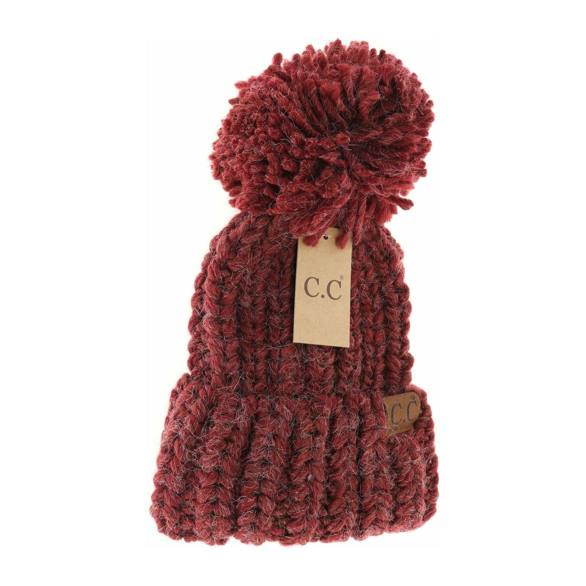Chunky Knit Yarn Pom C.C Beanie HAT2085