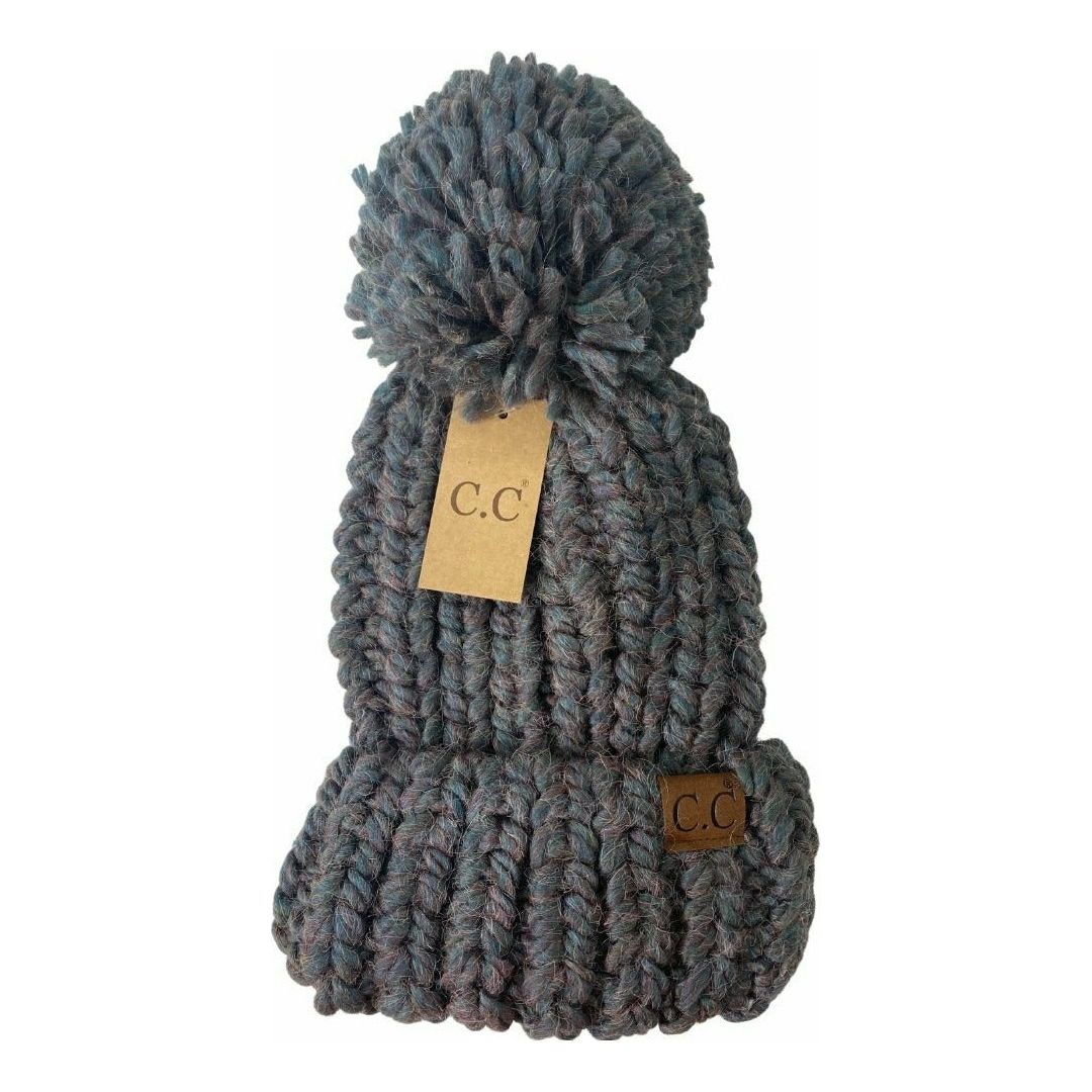 Chunky Knit Yarn Pom C.C Beanie HAT2085