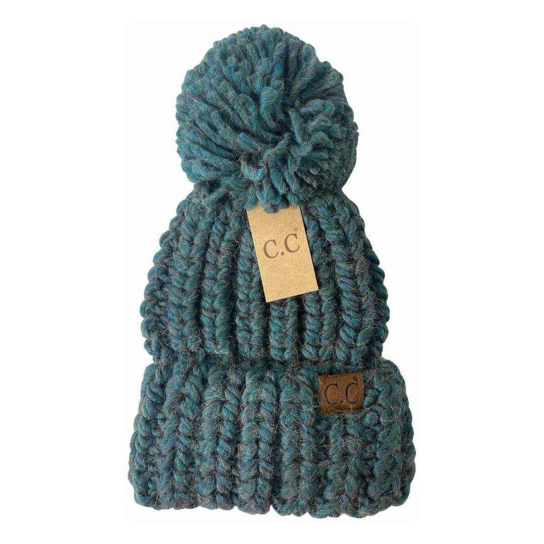 Chunky Knit Yarn Pom C.C Beanie HAT2085