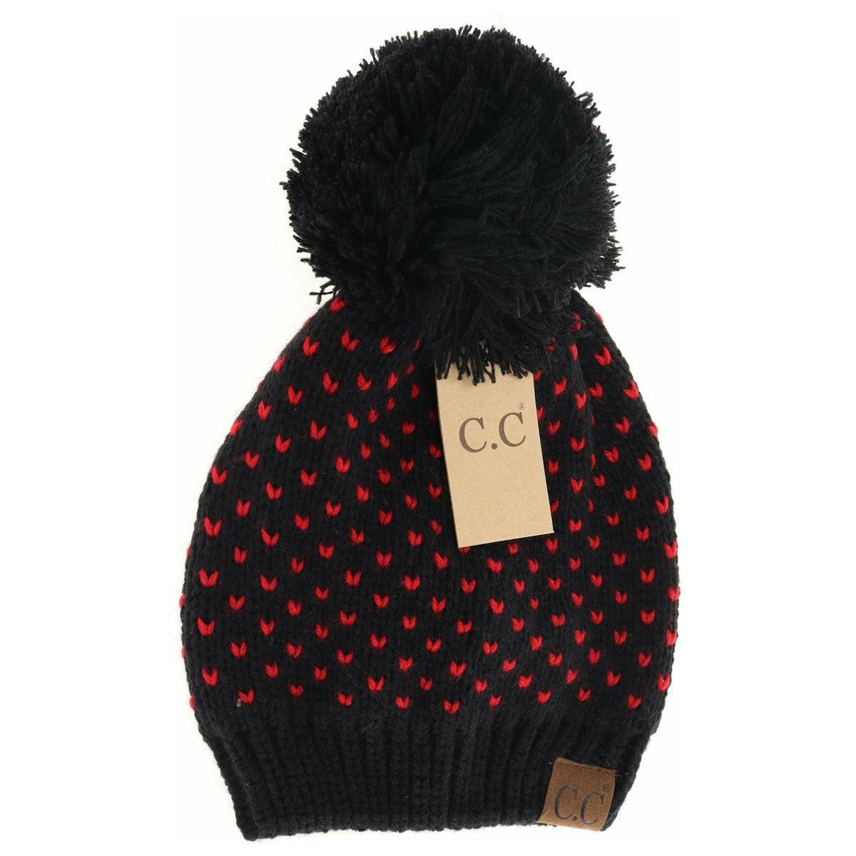 Heart Knit Pom Beanie HAT2088