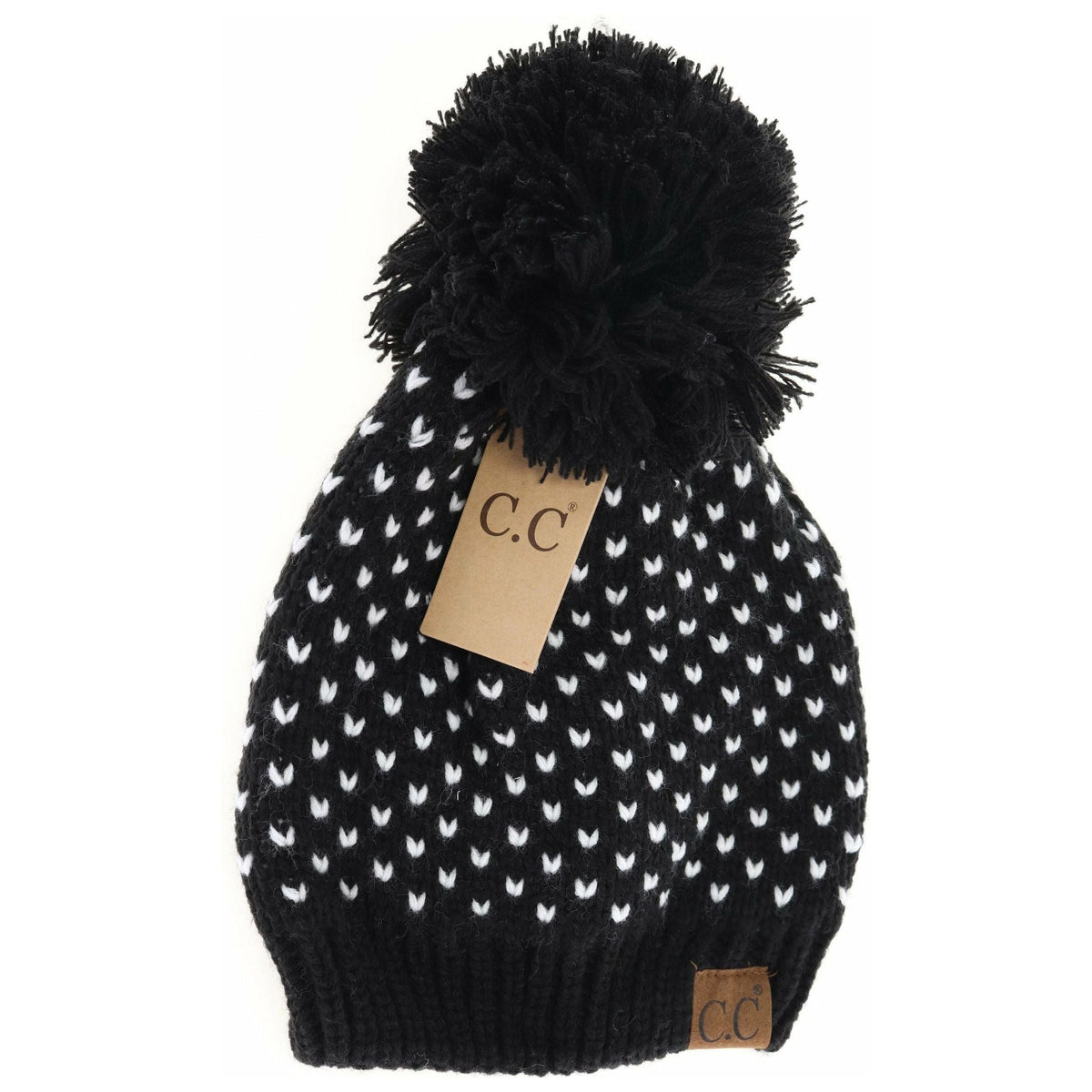 Heart Knit Pom Beanie HAT2088