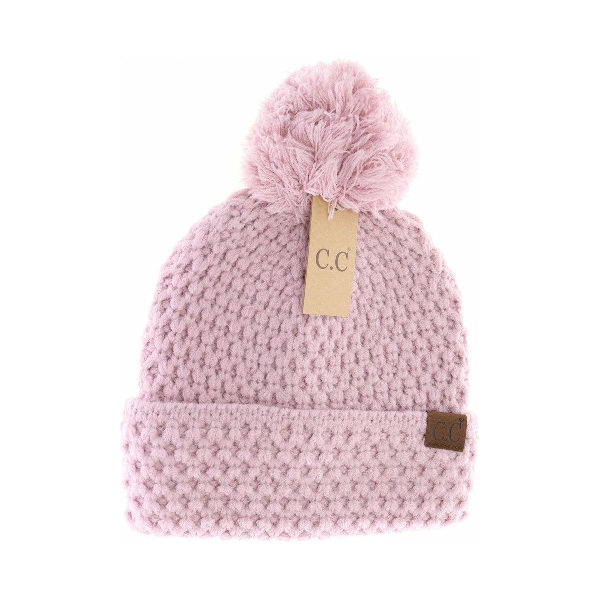 Bee Stitch Knit Pom C.C Beanie HAT3841