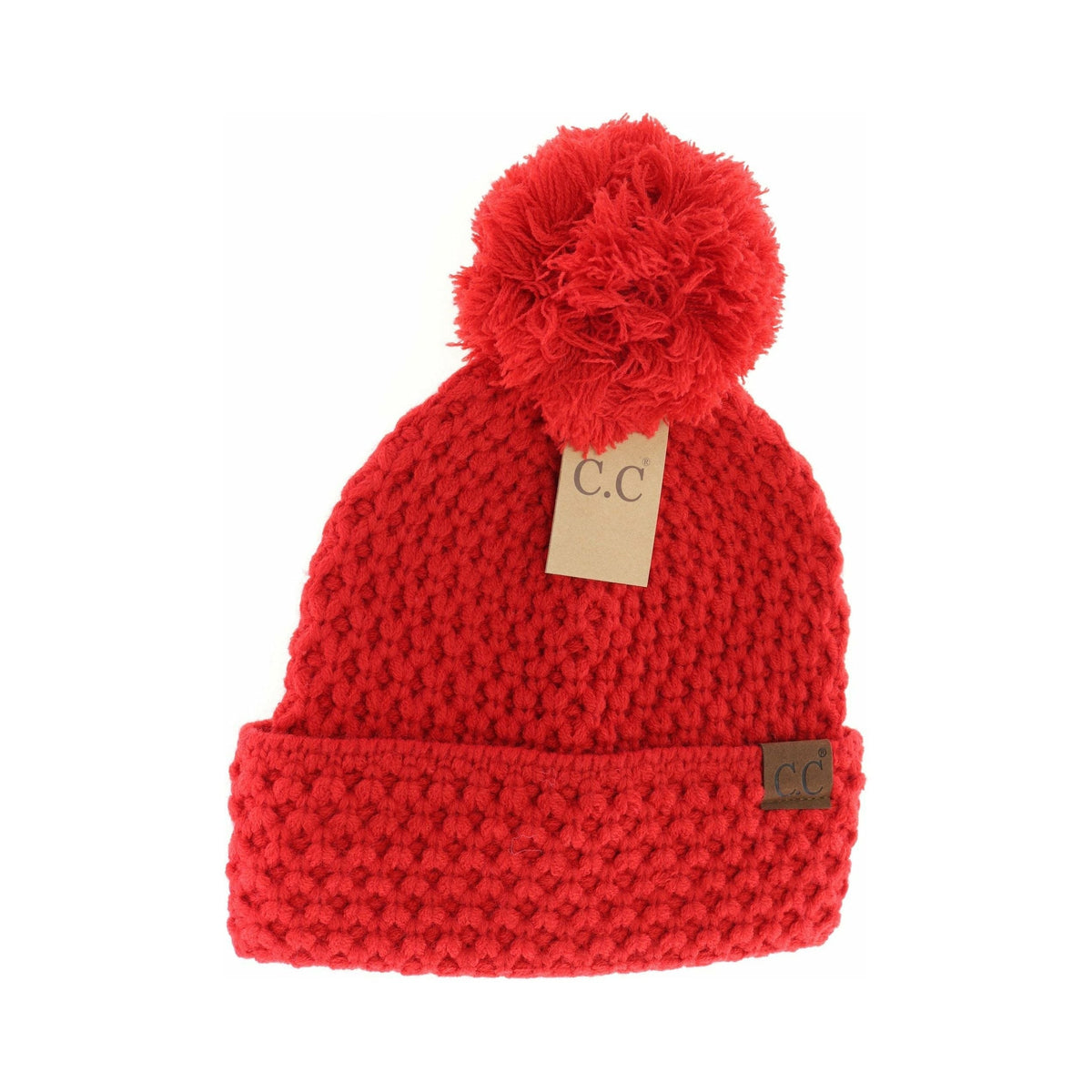 Bee Stitch Knit Pom C.C Beanie HAT3841