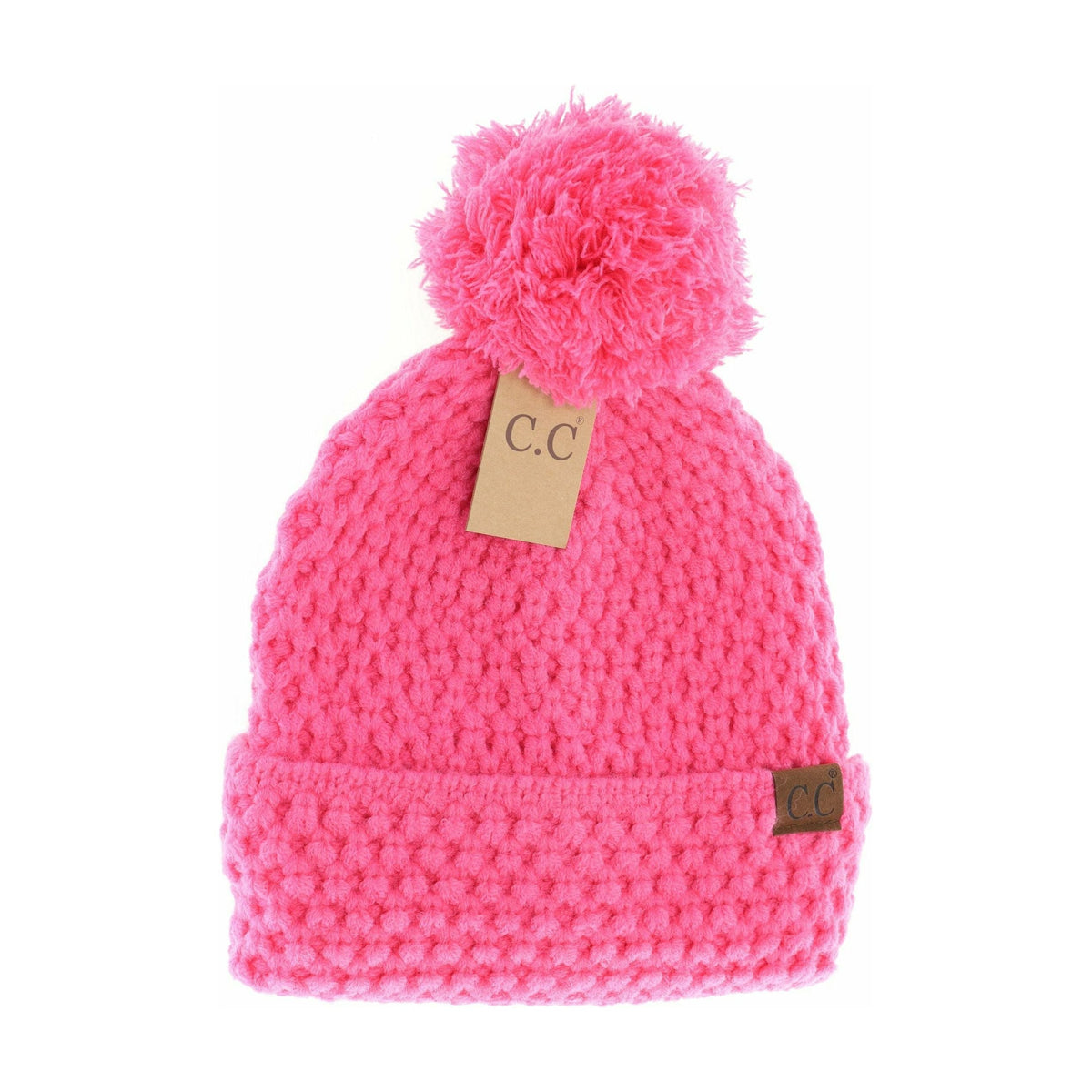 Bee Stitch Knit Pom C.C Beanie HAT3841