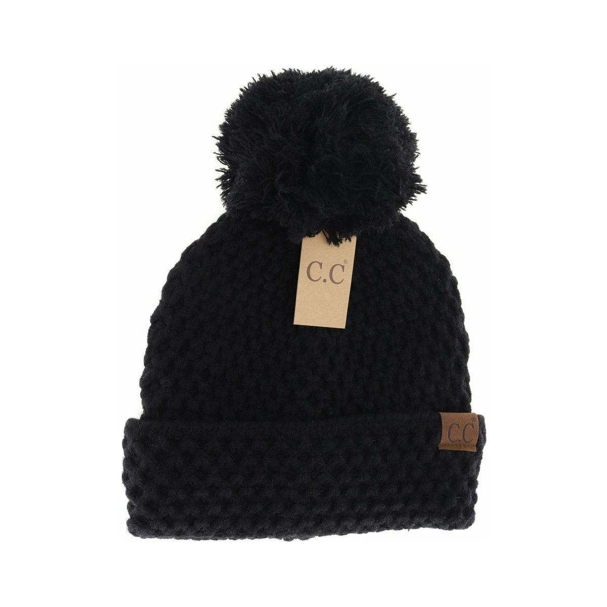 Bee Stitch Knit Pom C.C Beanie HAT3841