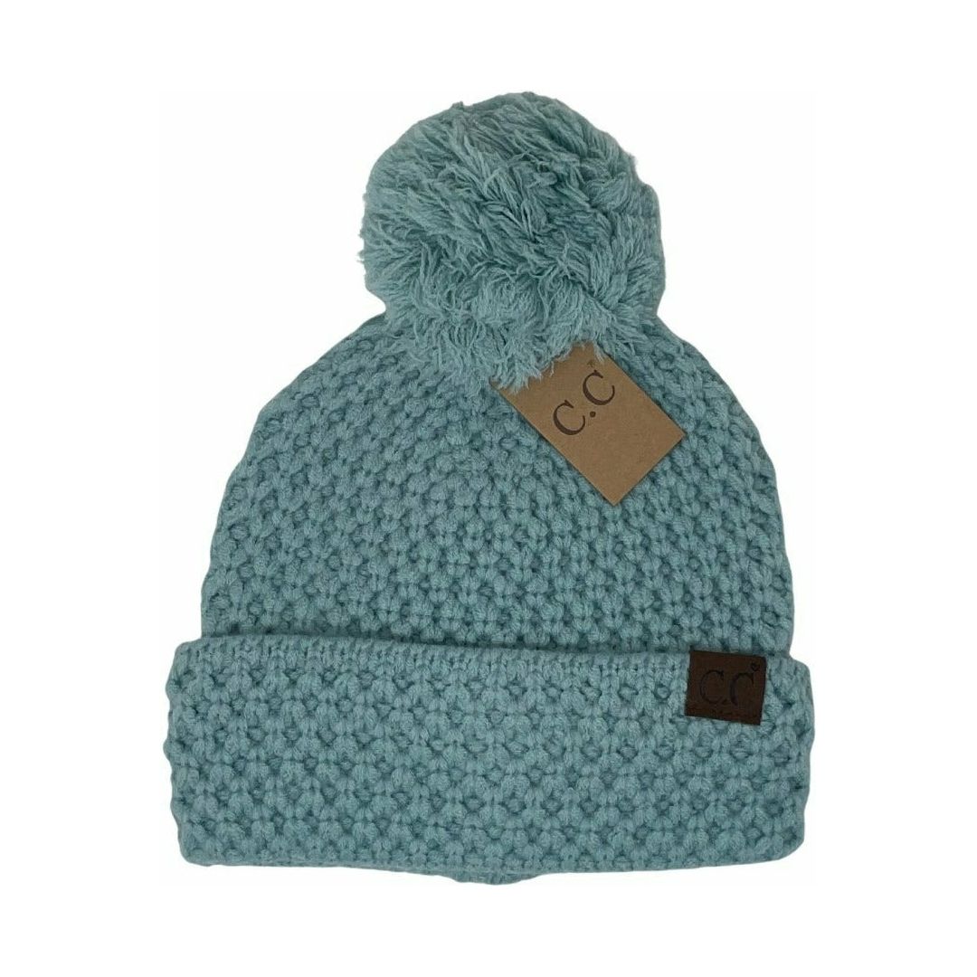 Bee Stitch Knit Pom C.C Beanie HAT3841