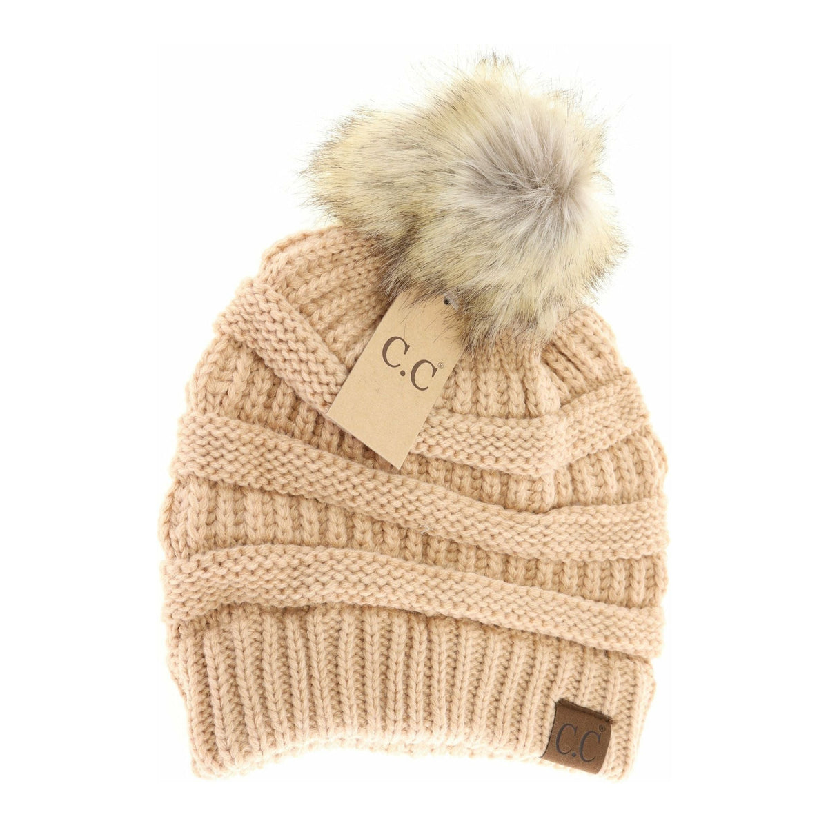 Fur Pom CC Beanie HAT43