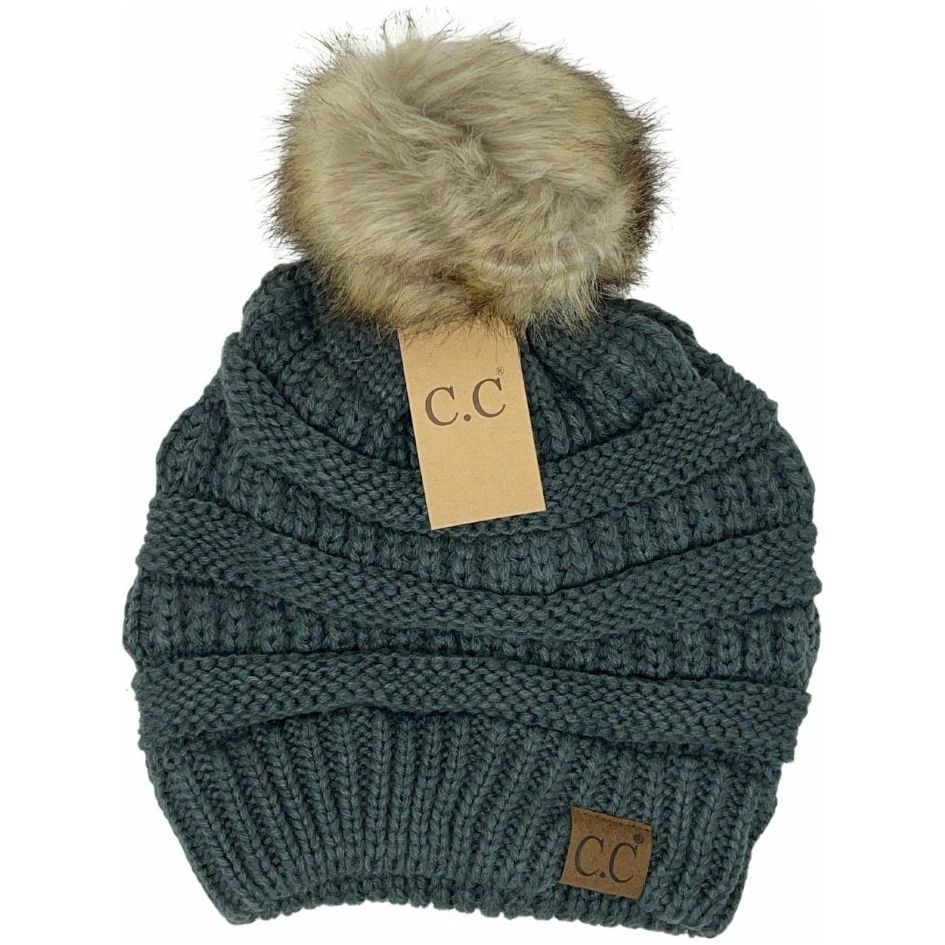 Fur Pom CC Beanie HAT43