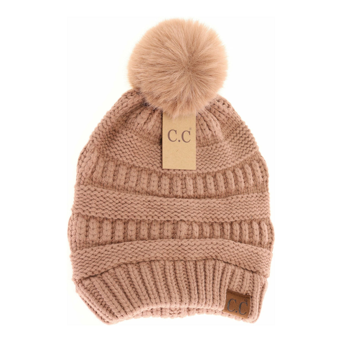Super Soft Matching Fur Pom C.C Beanie HAT7002