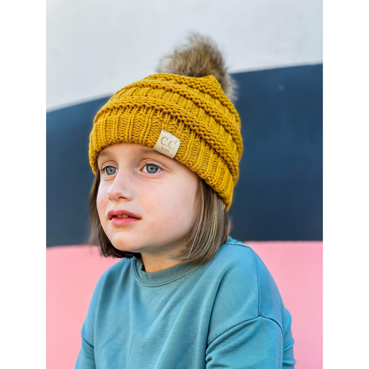 Kids Fur Pom CC Beanie KIDS43