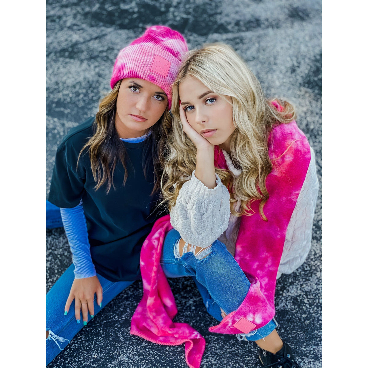 Tie Dye Scarf with Rubber Patch SF7380