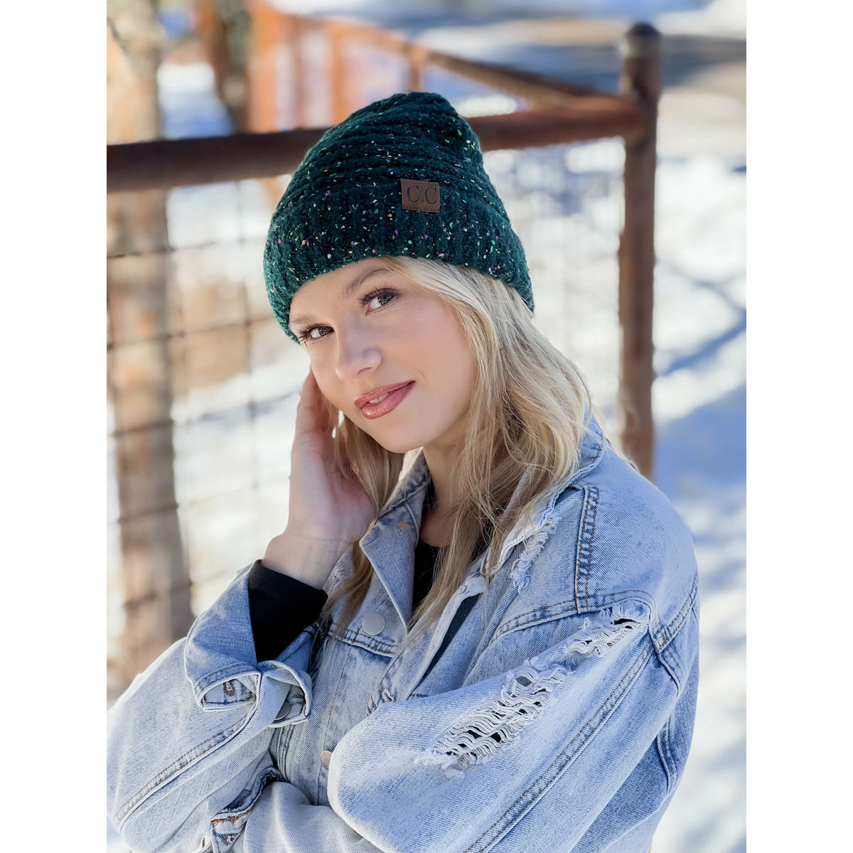 Confetti Boucle Knit Cuff Beanie HAT7382