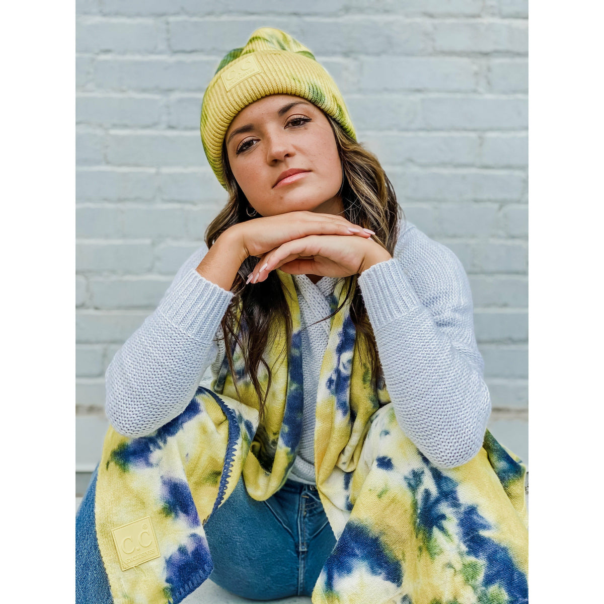 Tie Dye Scarf with Rubber Patch SF7380