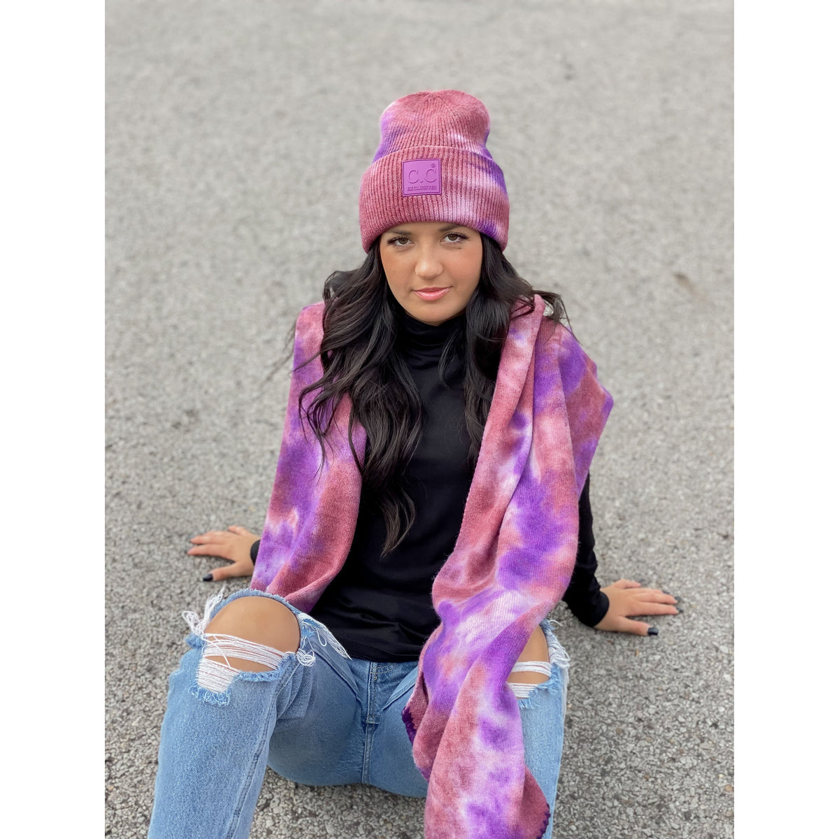 Tie Dye Beanie with Rubber Patch HAT7380