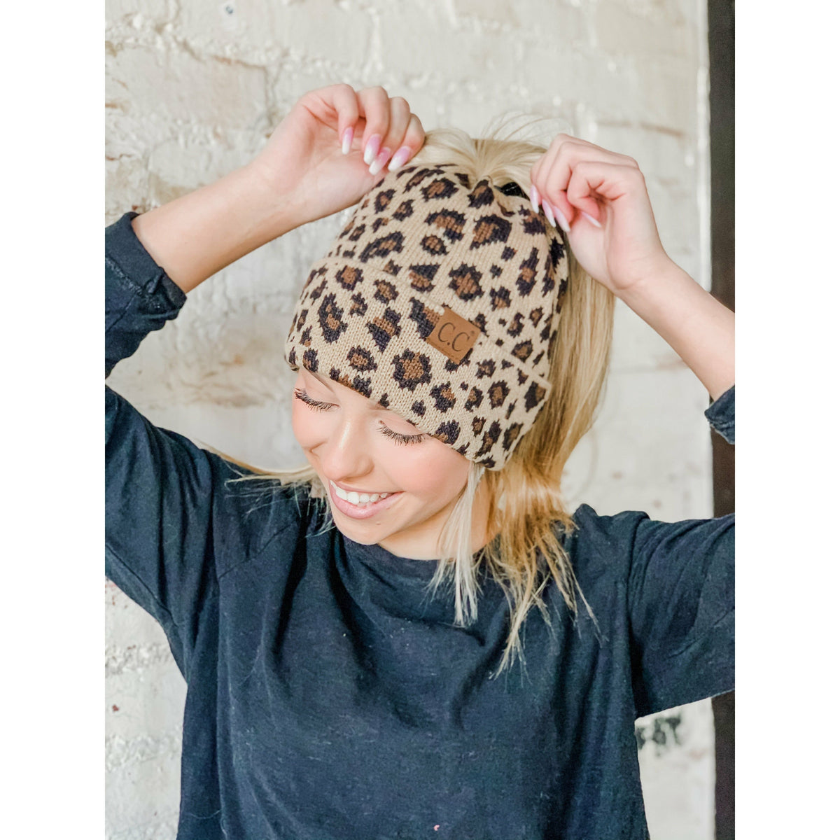 Leopard Print CC Beanie Tail MB45