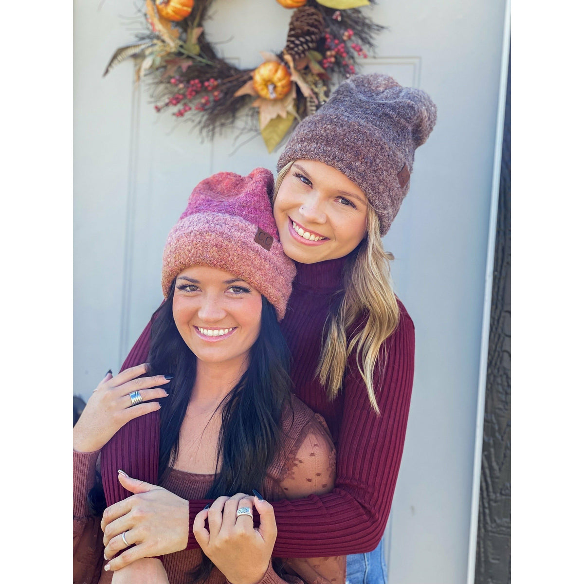 Multi-colored Slouchy Mohair Cuffed C.C Beanie HAT2082