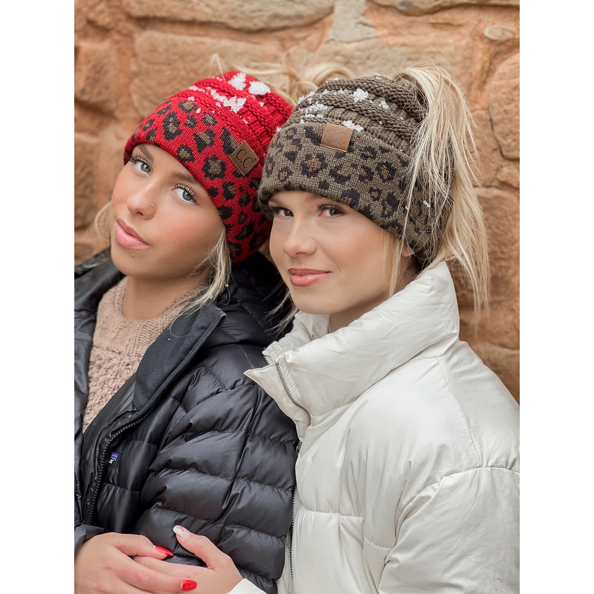 Matching Cuff Leopard Print CC Beanie Tail MB80