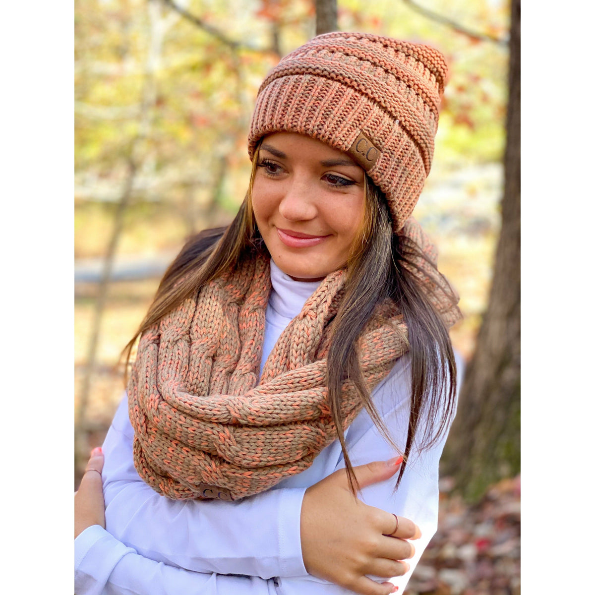 Two-Tone CC Infinity Scarf CA800