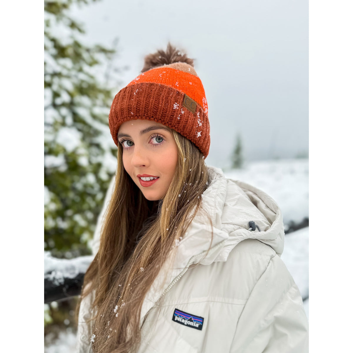 Multi Color Block Pom C.C Beanie HAT4001