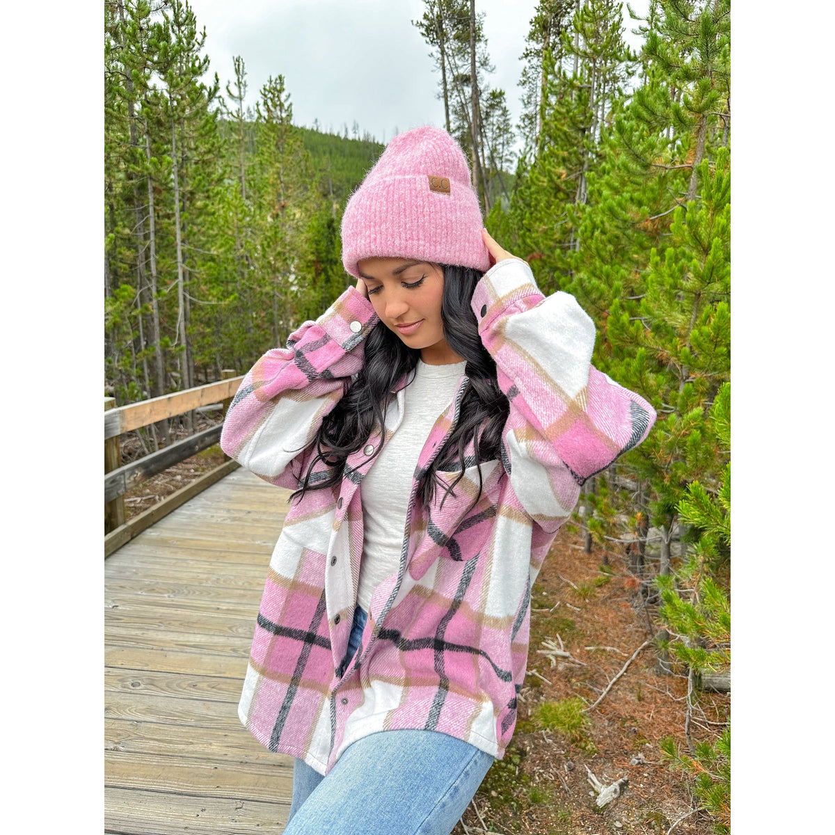 Mohair Feel Wide Cuff C.C Beanie HTC0010