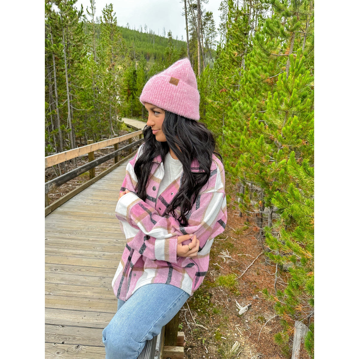 Mohair Feel Wide Cuff C.C Beanie HTC0010