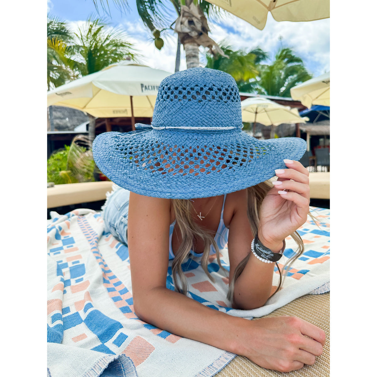 Open Basket Weave Wide Brim Sun Hat ST3011