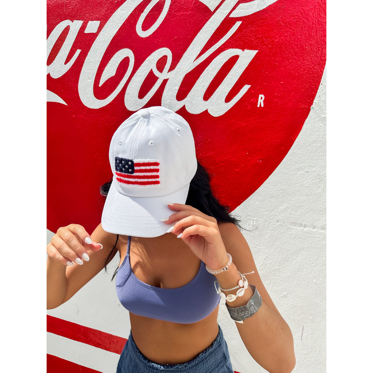 Unisex Chenille USA Flag Patch C.C Ball Cap BAB8002