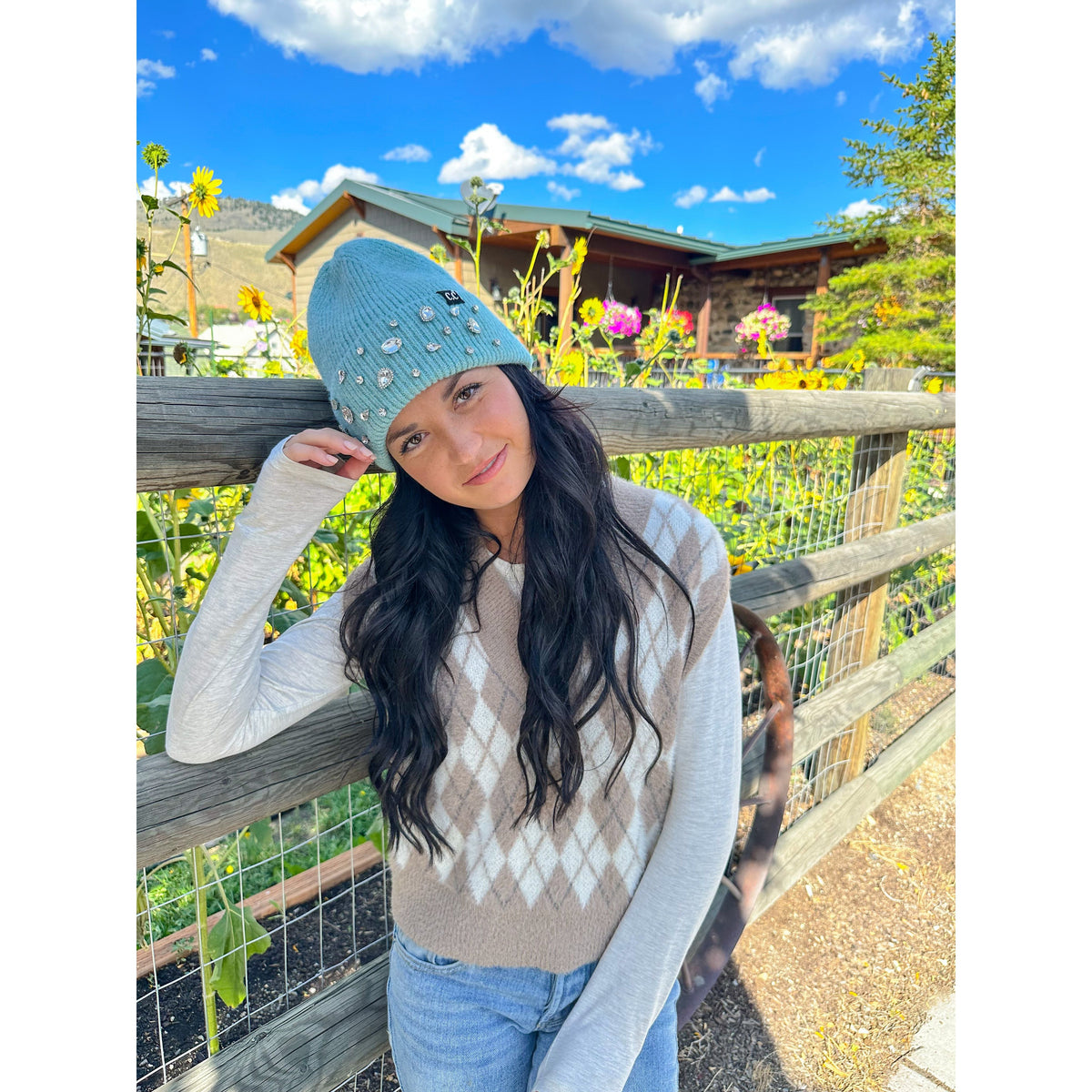 Rhinestone Charm Cuff C.C Beanie HTE0011