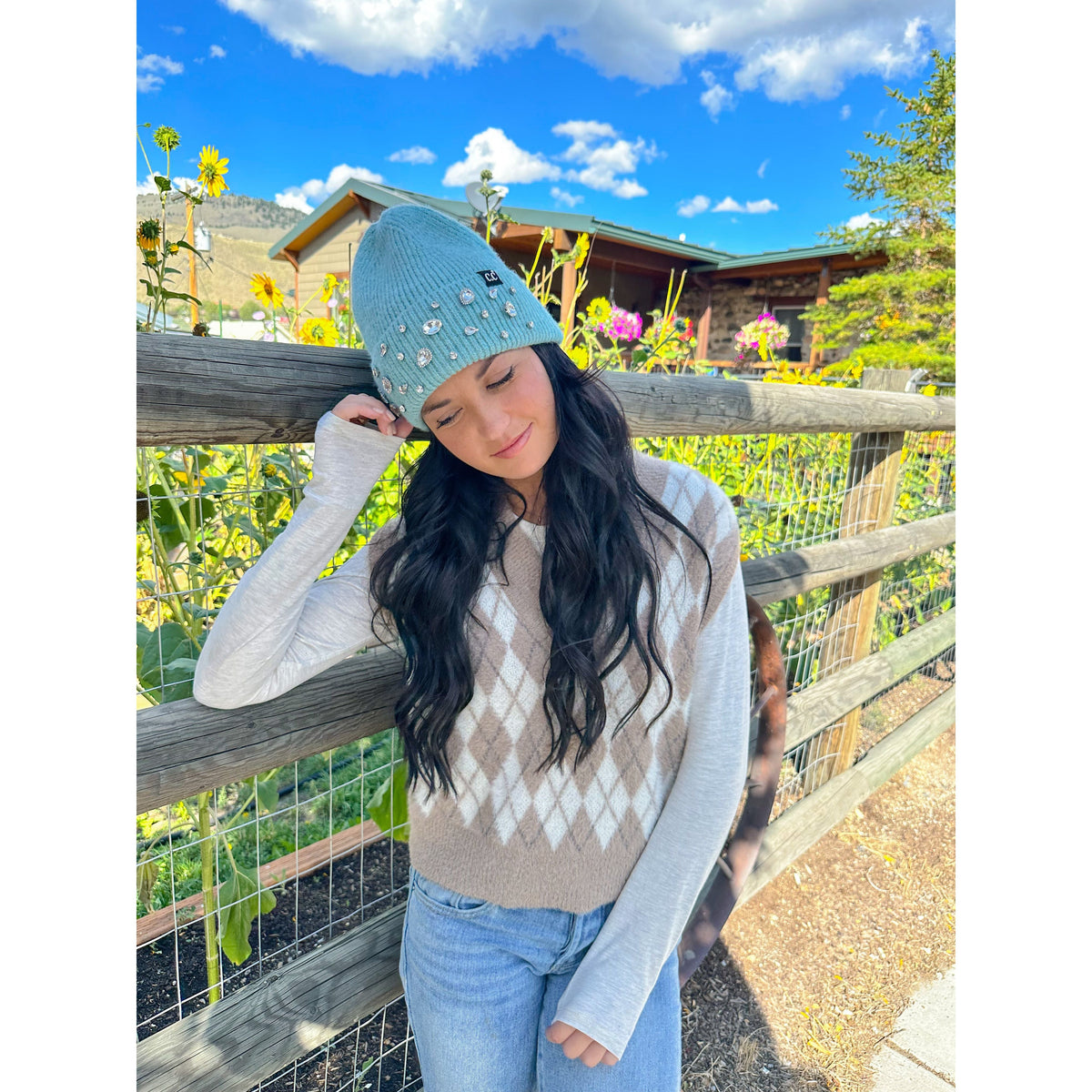 Rhinestone Charm Cuff C.C Beanie HTE0011