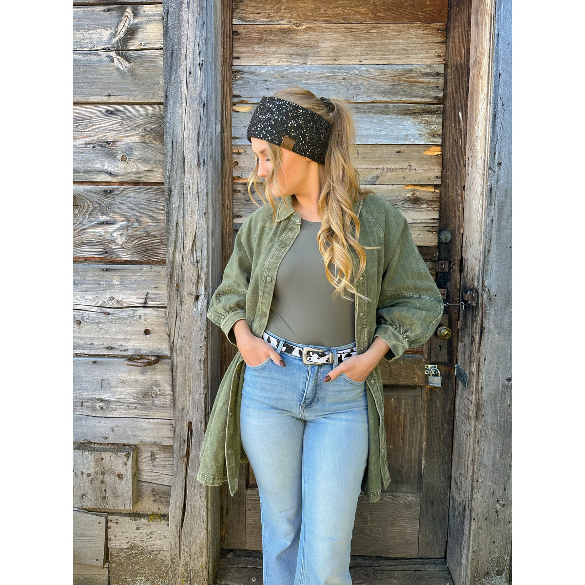 Fuzzy Lined Scatter Sequin Head Wrap HWE0034