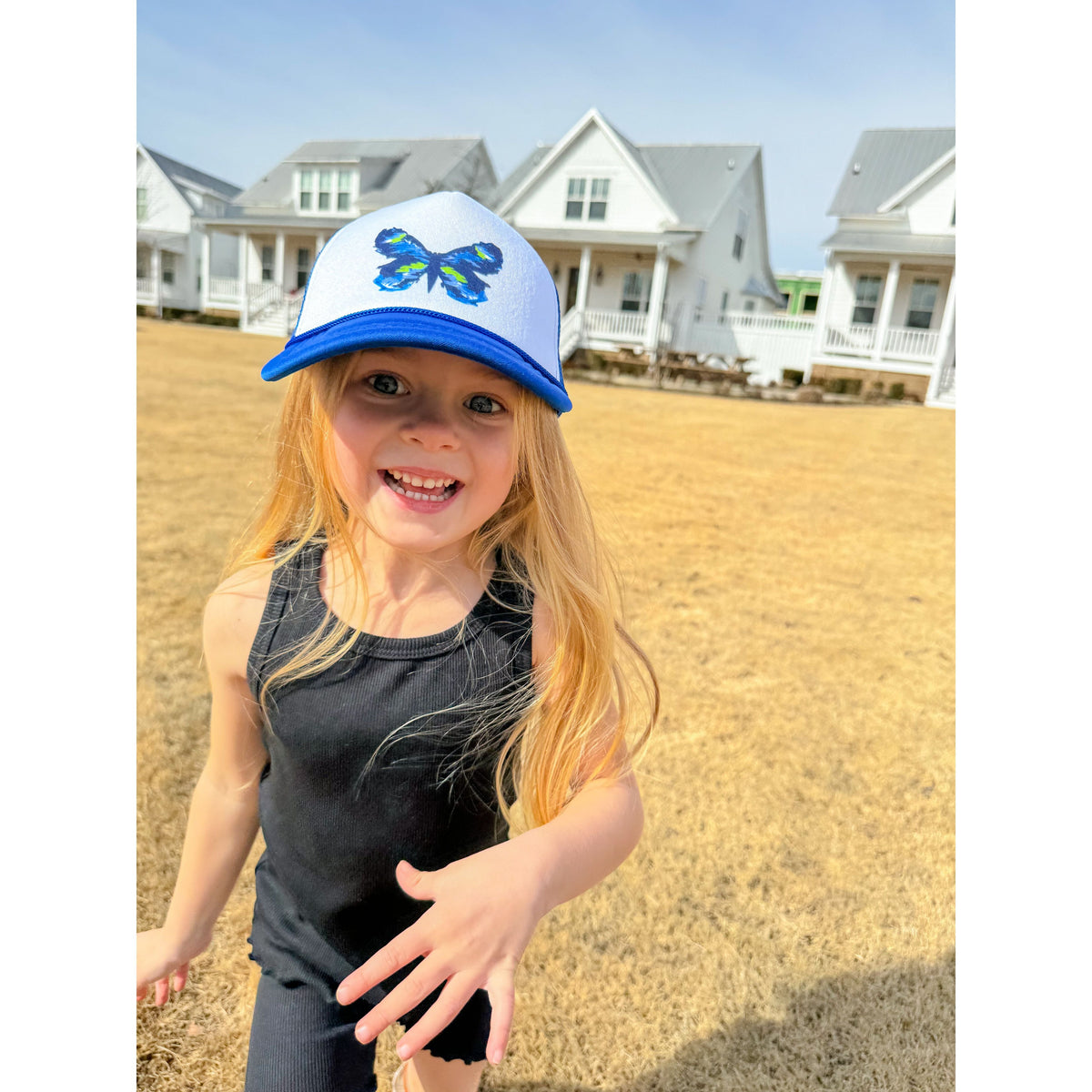 KIDS Blue Abstract Butterfly C.C Ball Cap KIDSGBA03