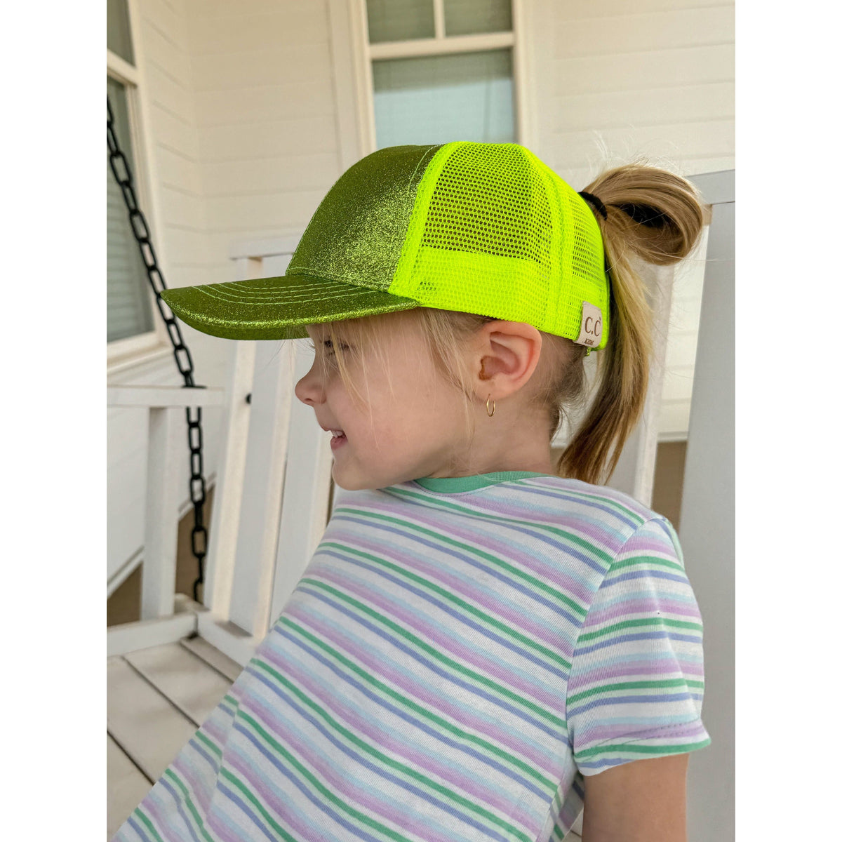 Kids Glitter High Ponytail CC Ball Cap KIDSBT6