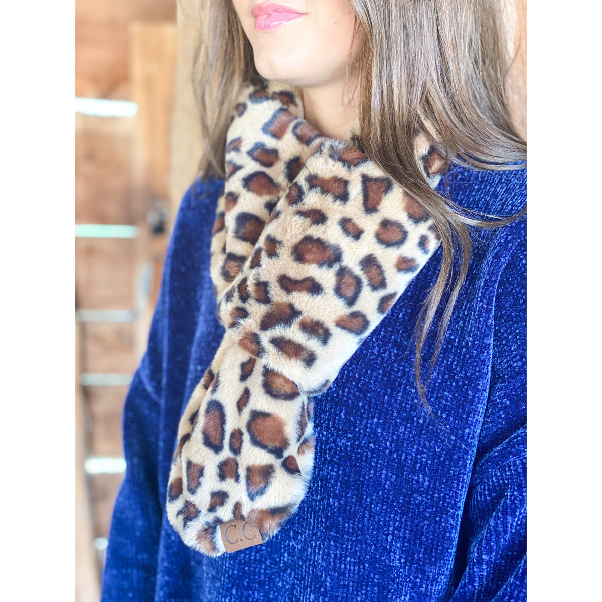 Leopard Faux Fur CC Scarf NK716