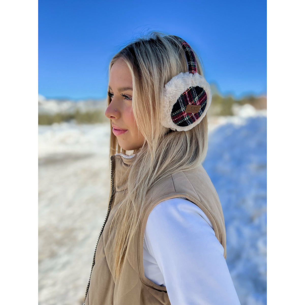 Plaid Pattern C.C Earmuff EM2339