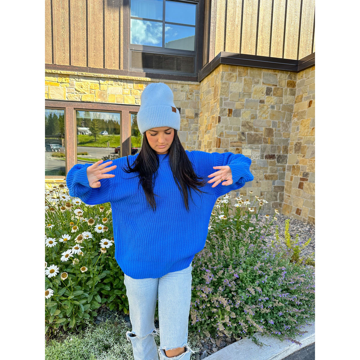 Ribbed Double Cuff C.C Beanie HTS0007