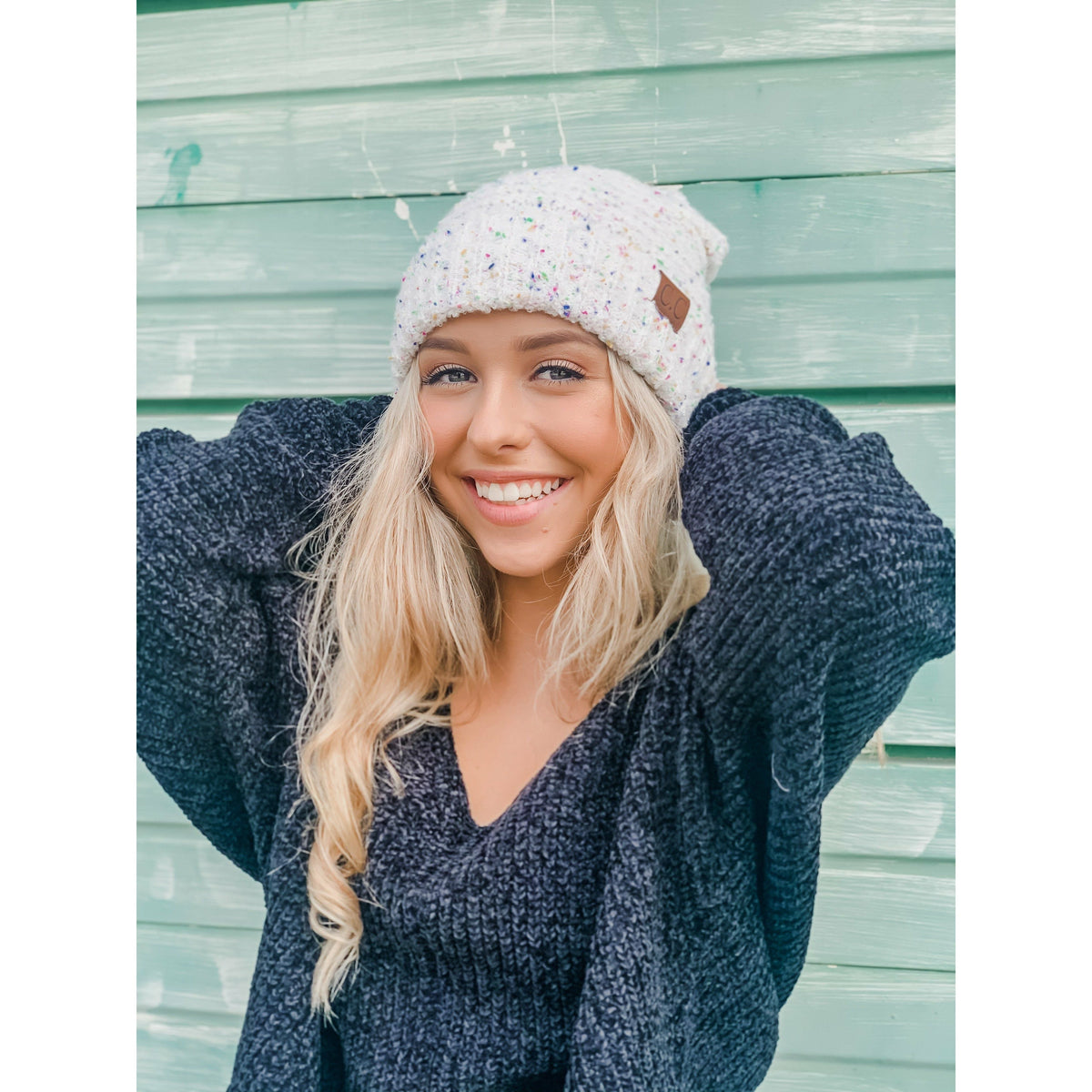 Confetti Boucle Knit Cuff Beanie HAT7382