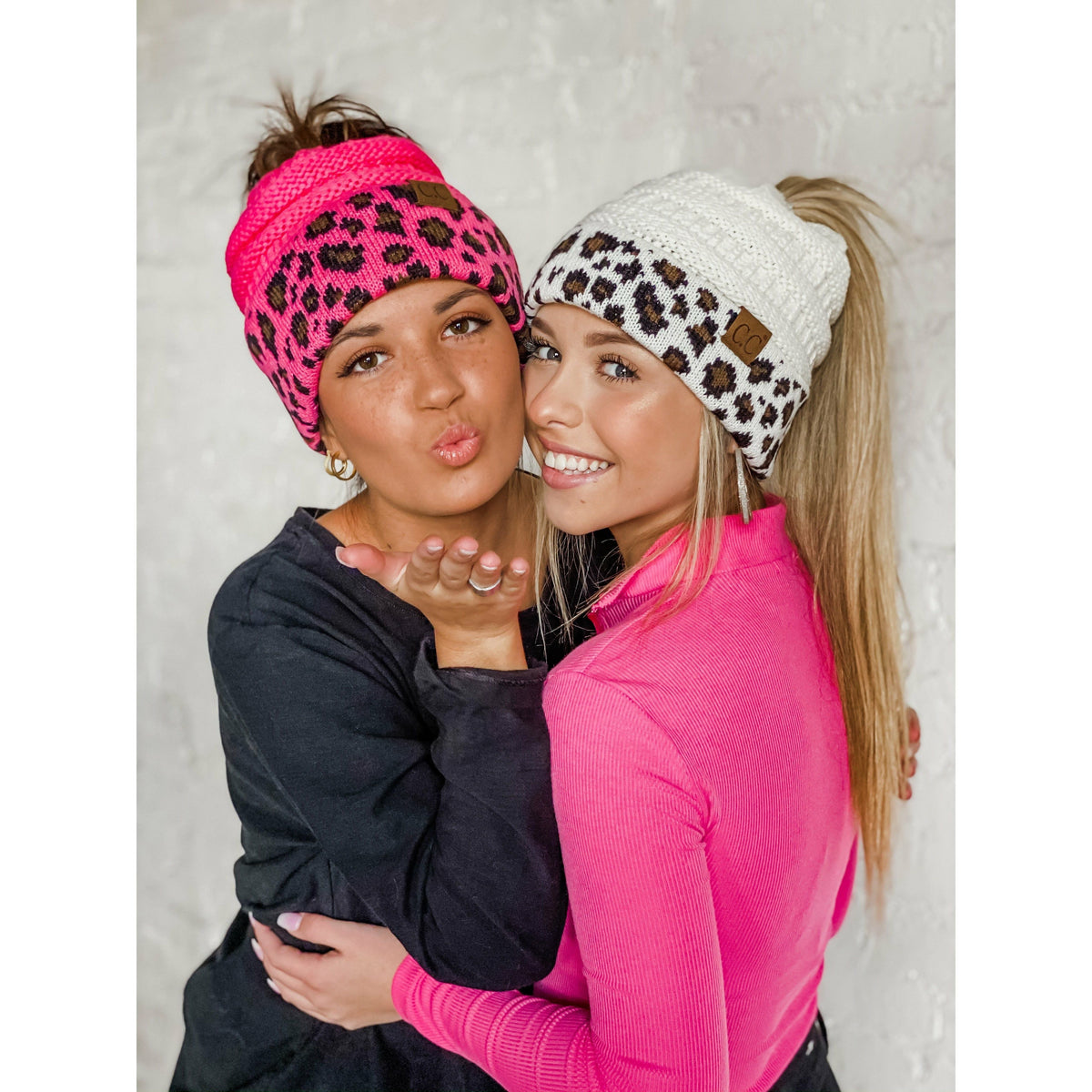 Matching Cuff Leopard Print CC Beanie Tail MB80