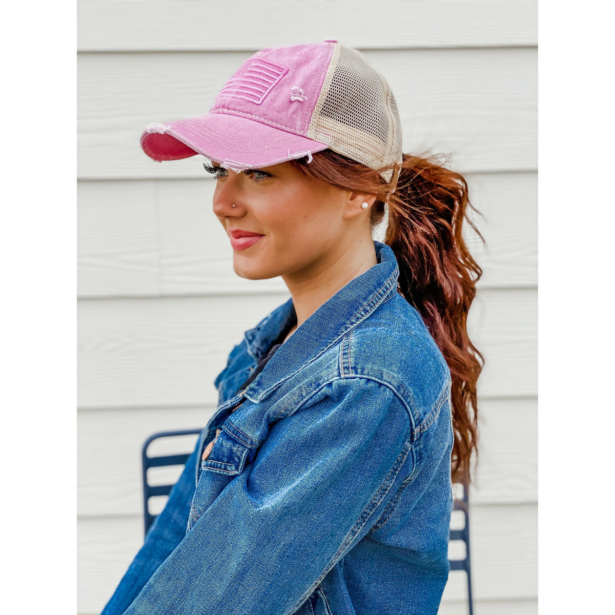 Monochrome USA Embroidered High Pony CC Ball Cap BT926