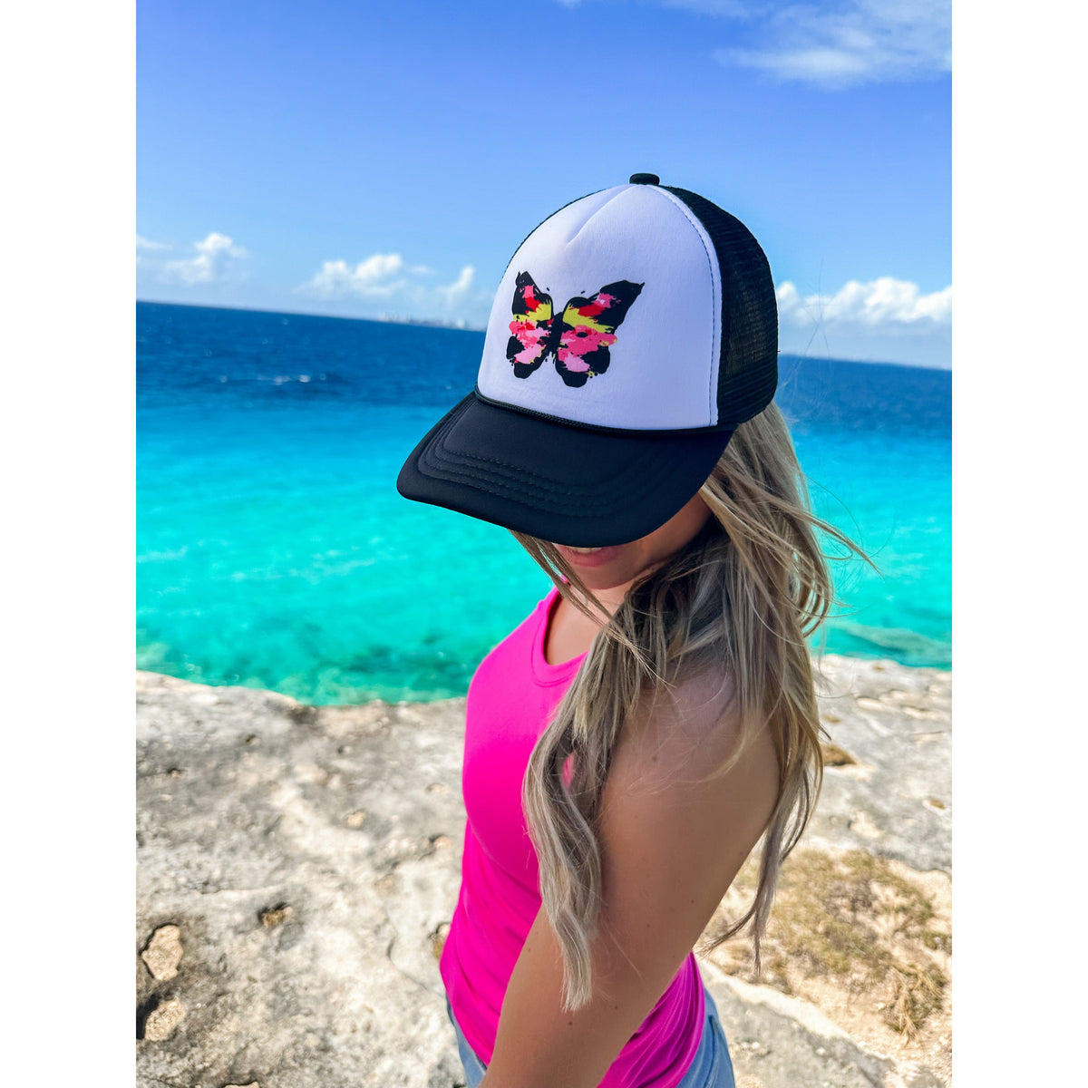 Bright Abstract Butterfly C.C Trucker Ball Cap GBA01