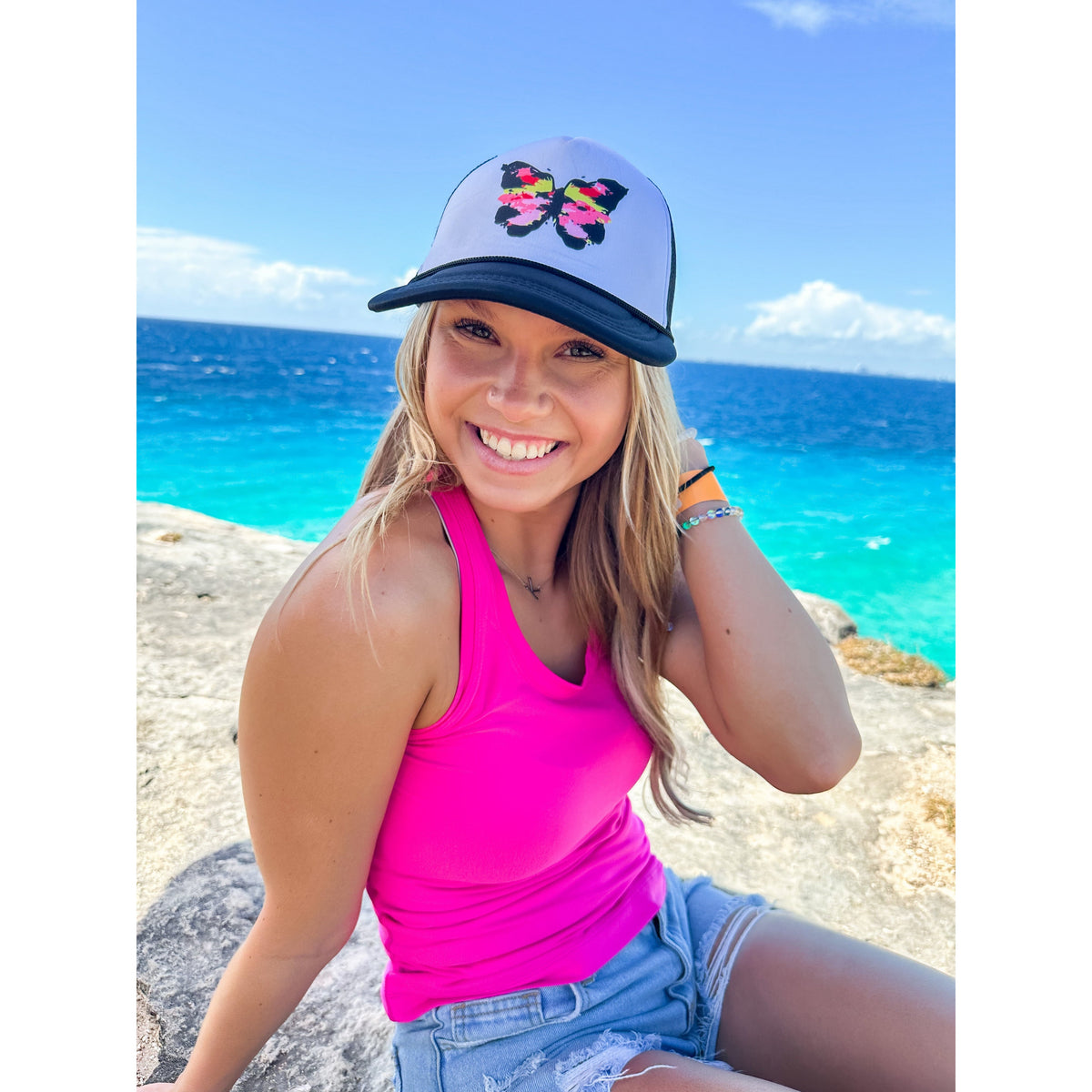 Bright Abstract Butterfly C.C Trucker Ball Cap GBA01