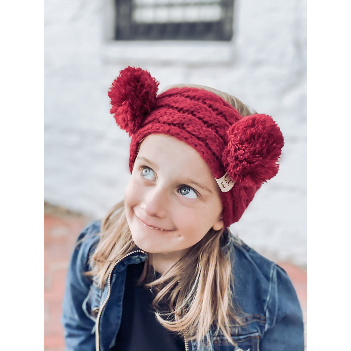 KIDS Solid Double Pom Head Wrap HW24KIDS