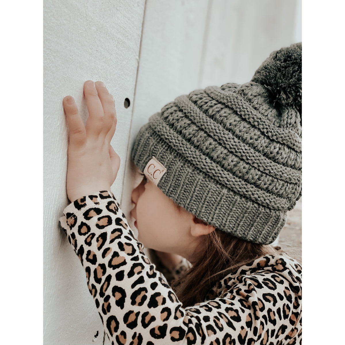 Kids Solid Pom CC Beanies YJ847POM