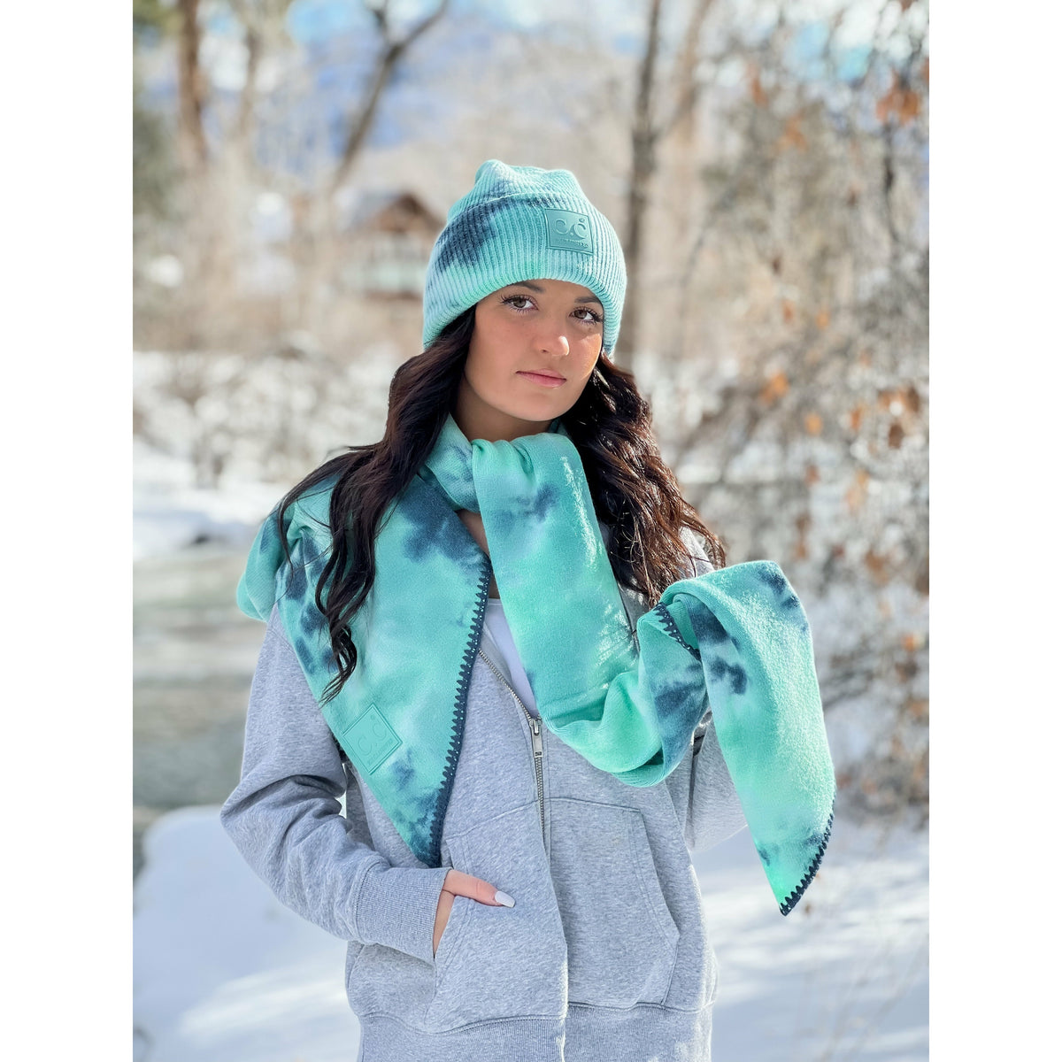 Tie Dye Scarf with Rubber Patch SF7380