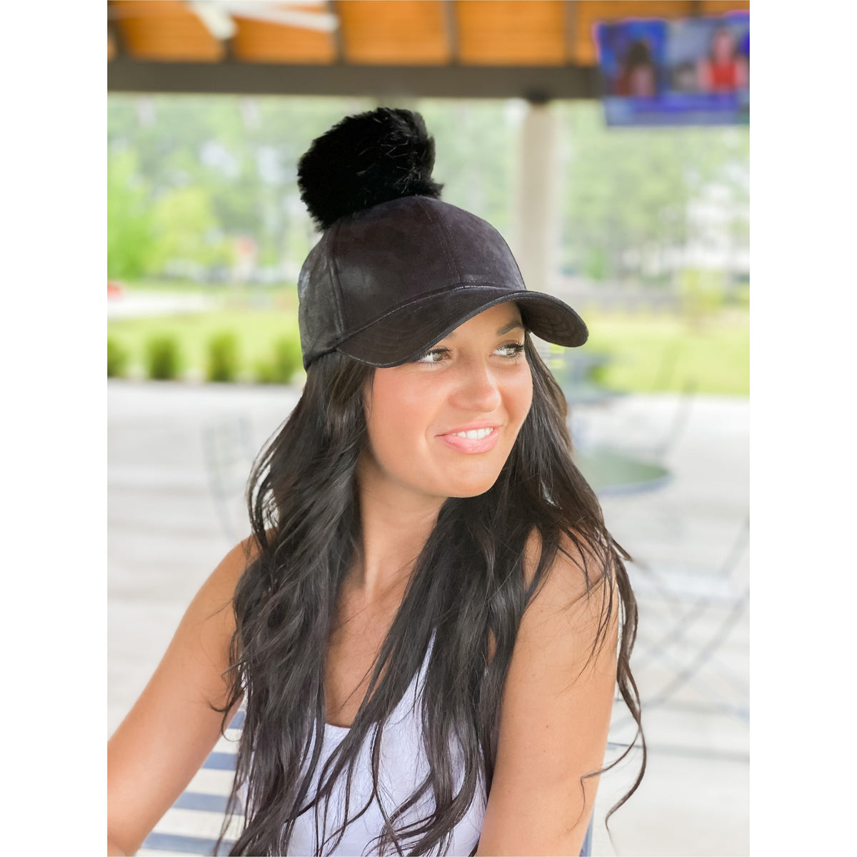 Metallic Fur Pom CC Ball Cap BA15